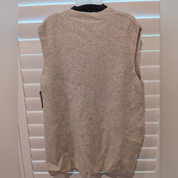 NWT Vince Camuto Sweater Vest Cream Knit Size L Soft Warm Acrylic Poly … - Picture 12 of 12